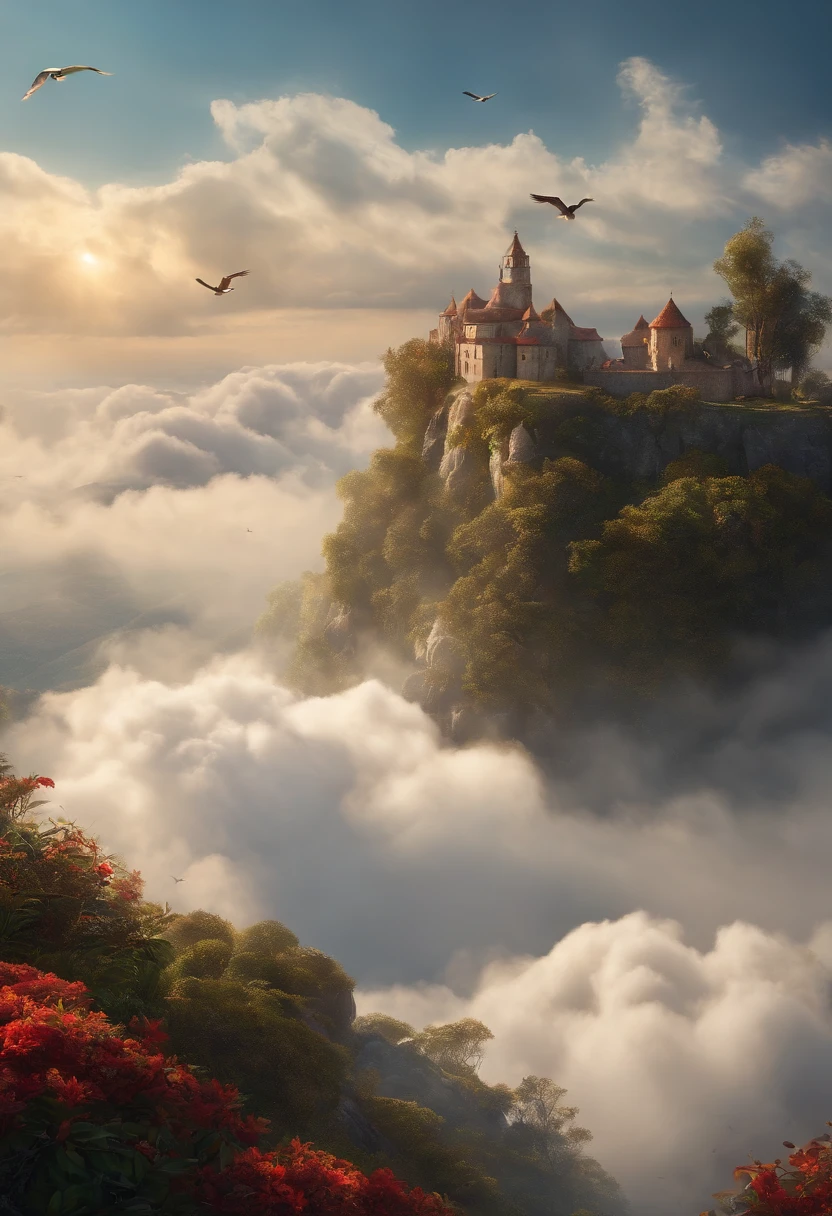 Customize for me Isabela and the carpet flies high above the clouds.
They encounter friendly birds and enjoy the breathtaking view.