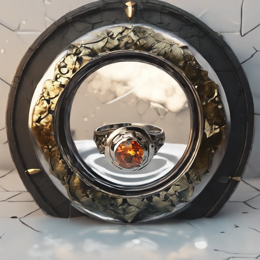 (Ring, metallic texture, details, focus:1.45),dark swamp ripple,a locked room with opened door,filled with irregular geometric fluid oil,splashing nebula,flowers,Vine,planet,black hole, grid,bubble,flickering space outside the door, (colored anime style, white background: 1.45),
