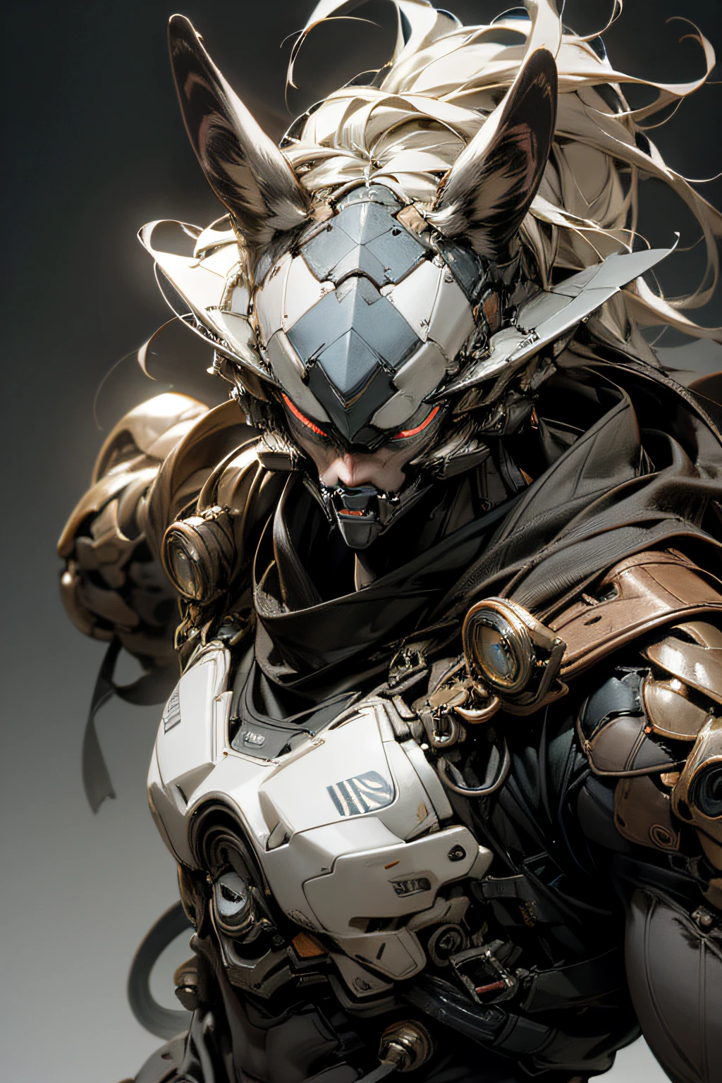 a racoon face with a human form, masculine body, polished, realistic outfit, detailed body, detailed face, Detailed eye, Swollen eyes, top-quality, high resolution, (reality: 1.4), Forward-facing body, (A hyper-realistic), (high resolution), (8K), (highly detailed), ( Best Illustration), (detailed eyes), (ultra-detailliert), Bright lighting, Professional Lighting、The background laboratory.,