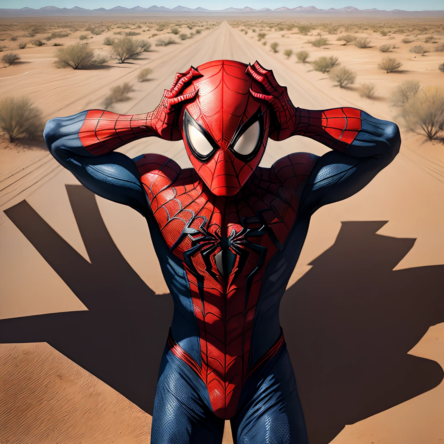 spiderman, in texas desert, usa