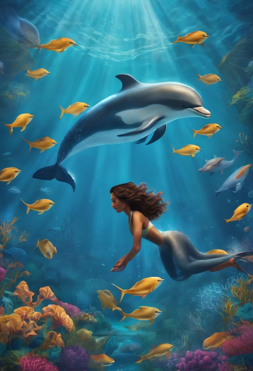 Personalize for me Isabela and the rug dive into the enchanted ocean.
She and the carpet meet a pod of playful dolphins who teach them how to dance underwater.