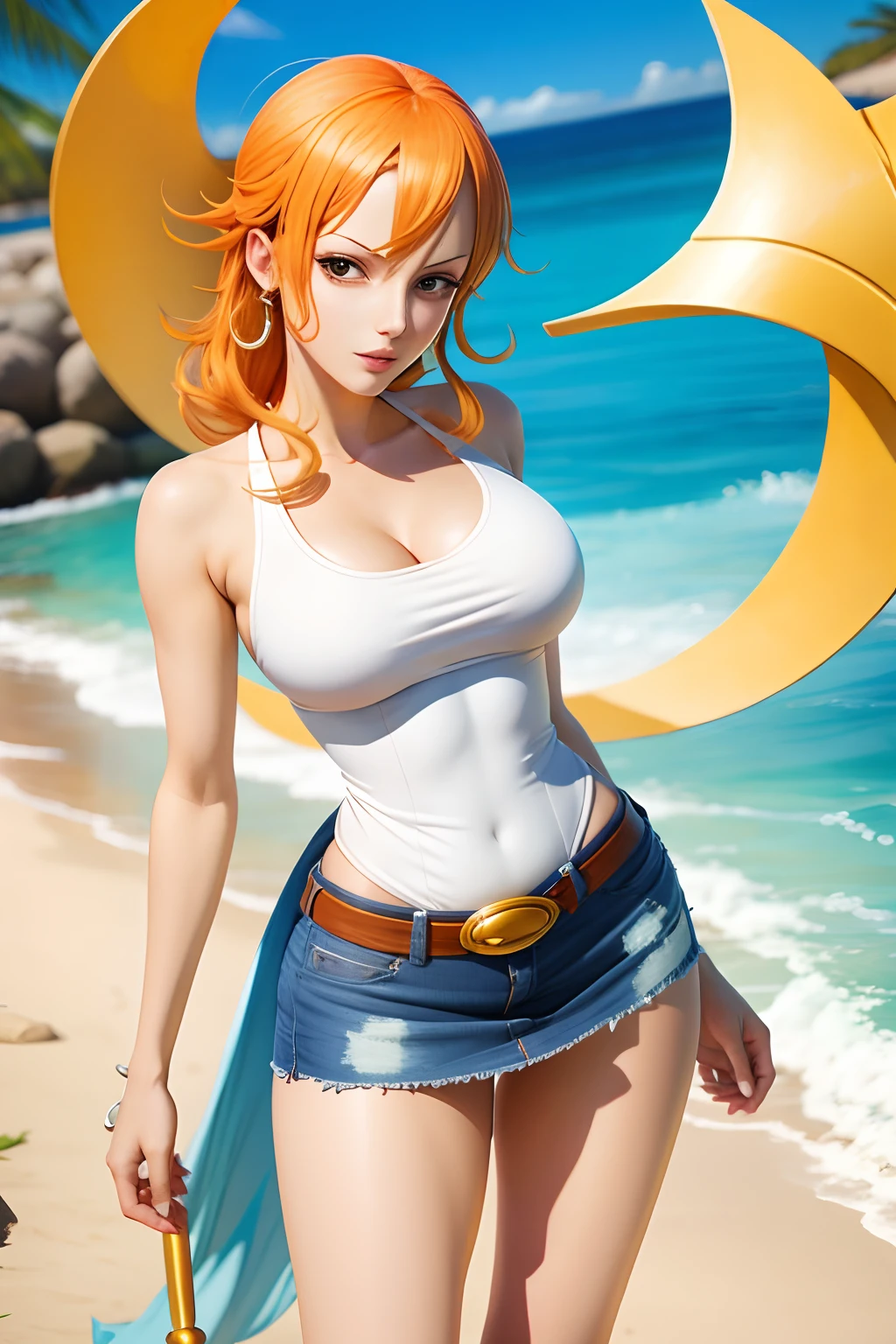 Nami of one piece, mfm, , d cup, full of milk, , angelic