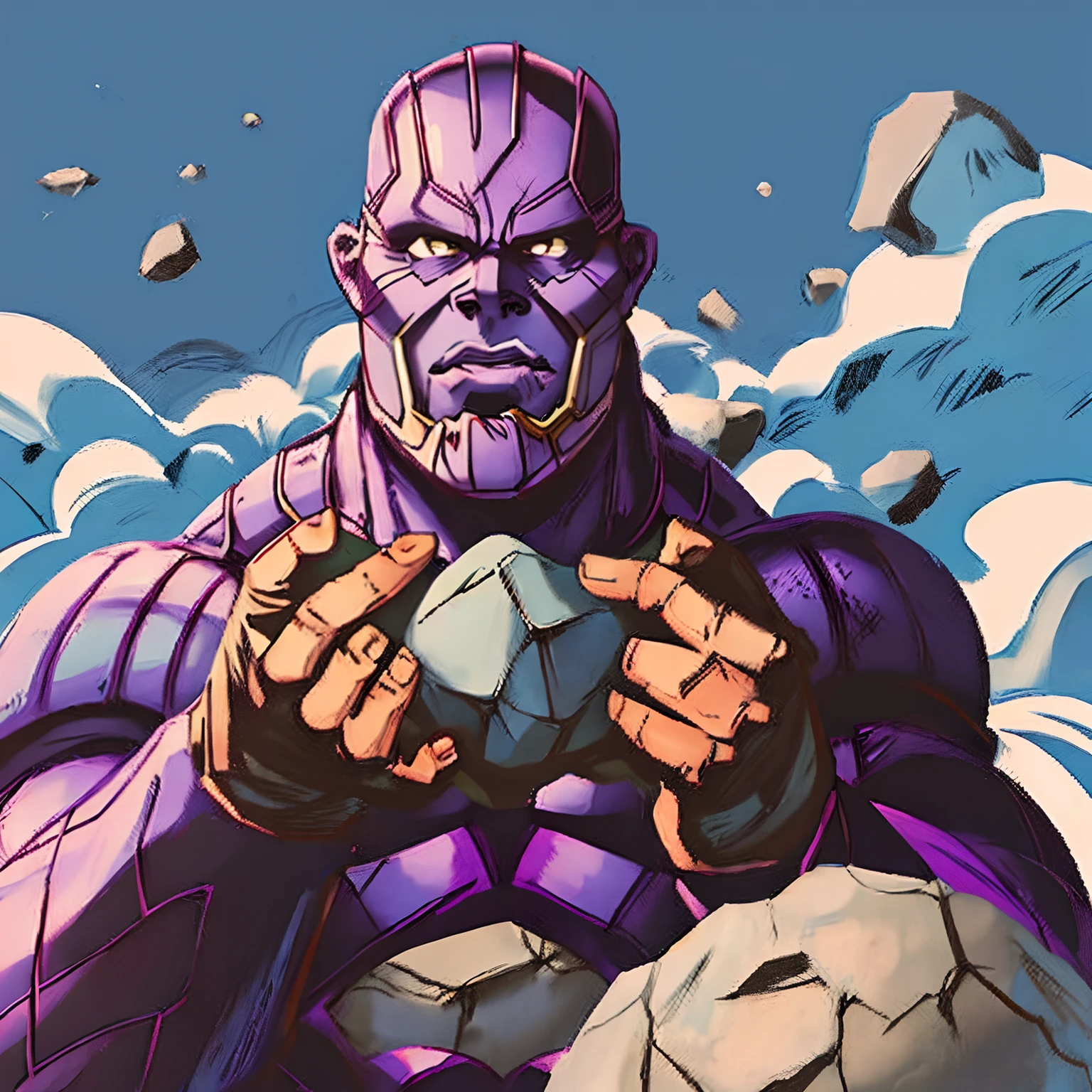 Thanos eating rocks