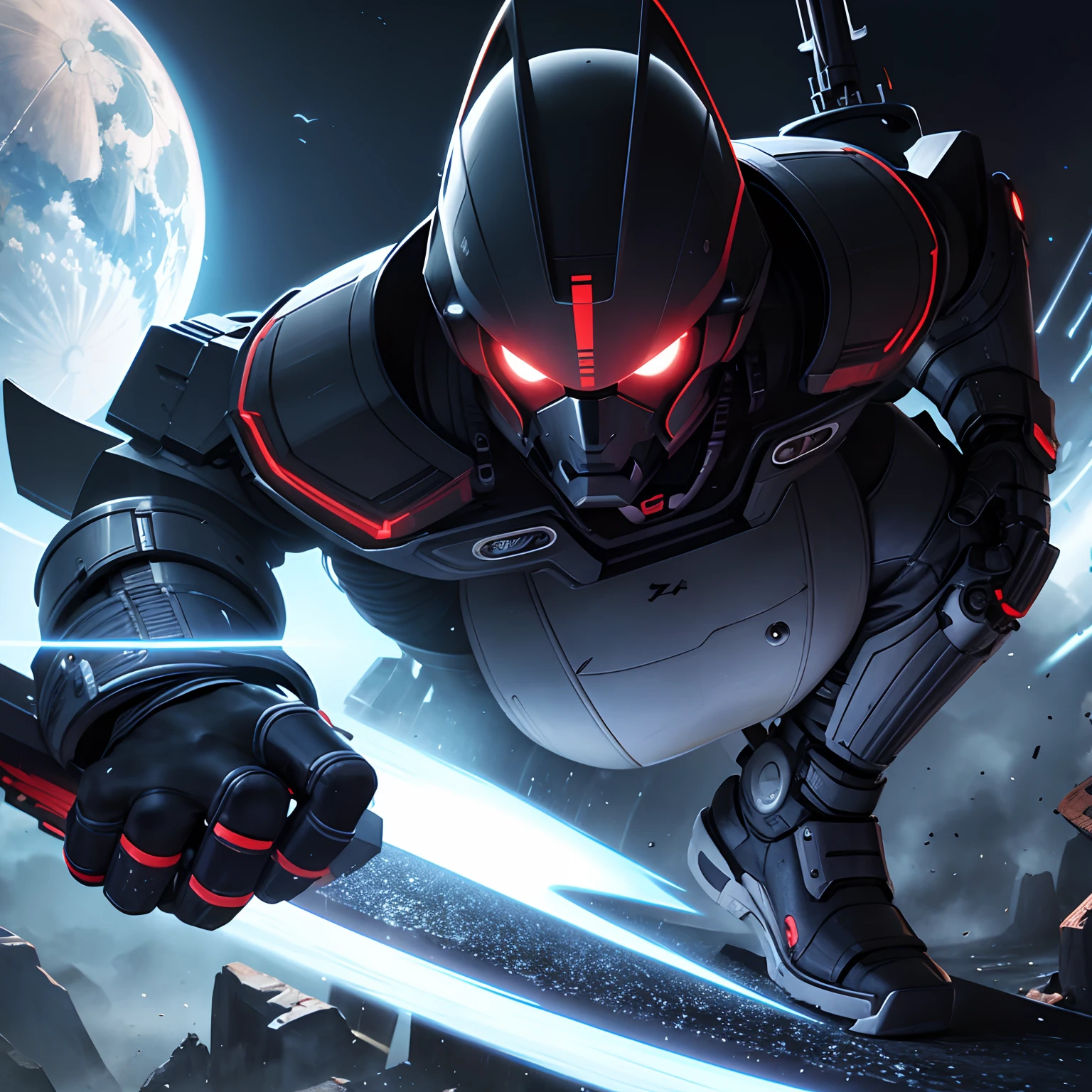 Futurist. Dark future. Sci-fi. Samurai.