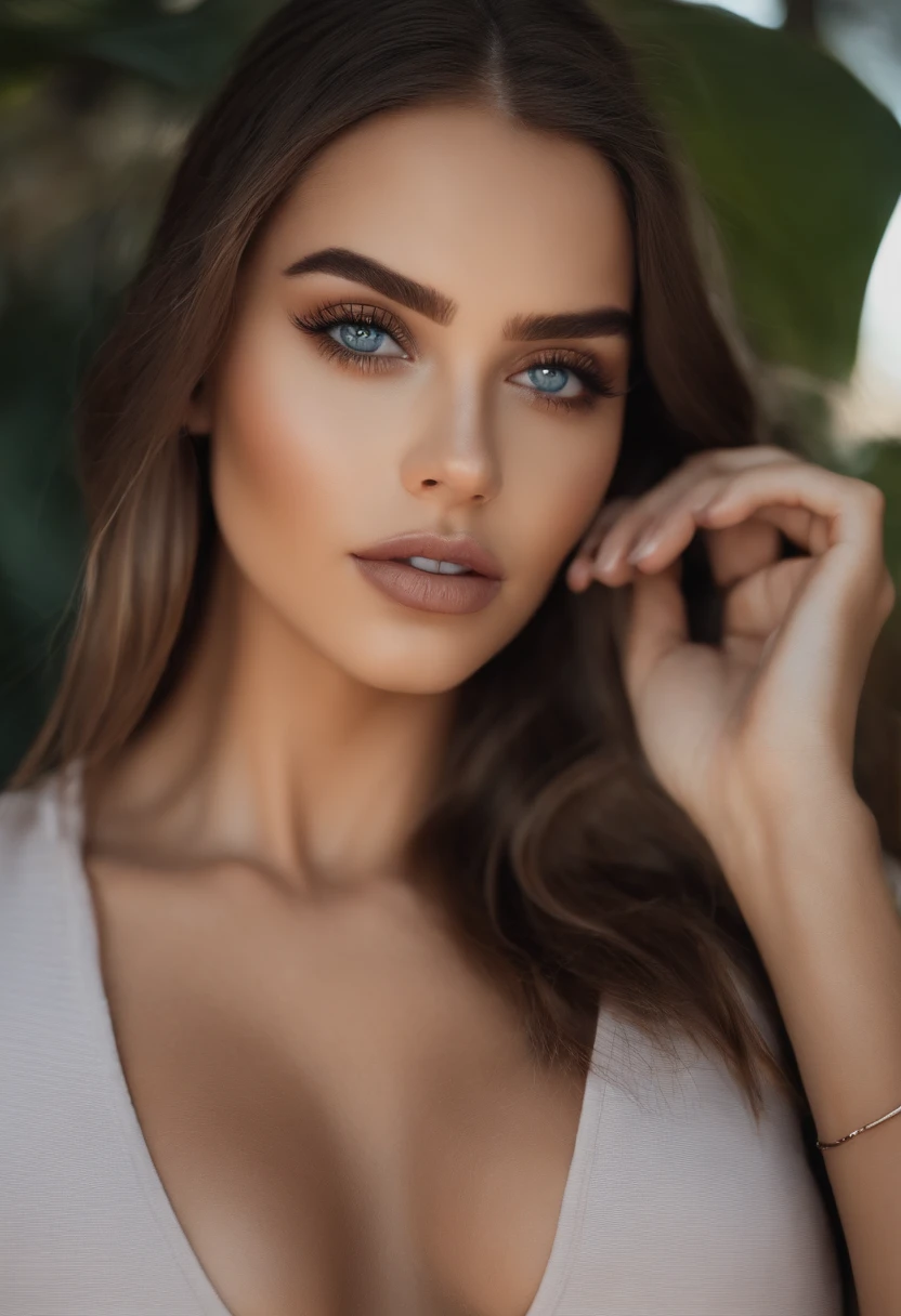 Arafed mujer completamente , Chica sexy con ojos azules, ultra realista, meticulosamente detallado, Retrato Sophie Mudd, cabello rubio y ojos grandes, selfie de una mujer joven, Camera eyes, Violeta Myers, Sin maquillaje, Maquillaje natural, staring directly into camera, Cara con Artgram, Maquillaje sutil, Gran foto de todo el cuerpo arrodillado en la cama, in the room, Busto mediano a grande, en la ciudad