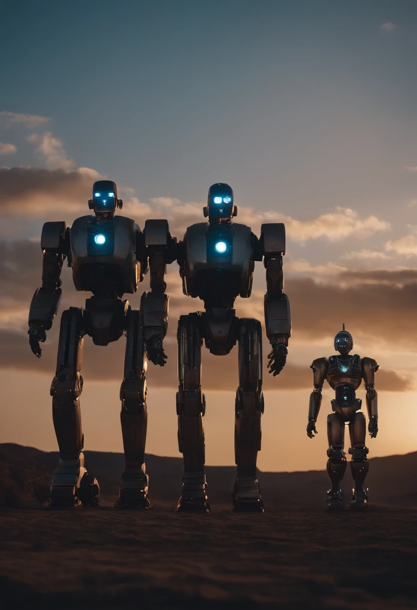 there are two robots that are standing next to each other, Machines and futuristic robots, Death and robots, Robot Cyborg, Dieselpunk cyborg, cyber steampunk 8 k 3 d, humanoide robot, Still from Arita, movie still of aztec cyborg, Future Robot, from a 2 0 1 9 Sci Fi 8 K movie