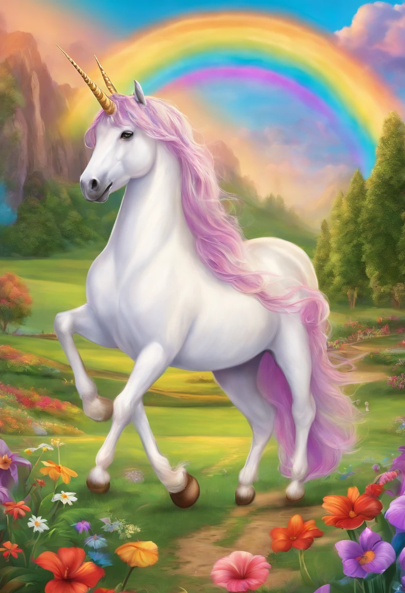 Isabela and the carpet discover a magical field full of unicorns and a rainbow.
The unicorns grant Isabela a special gift to help her on her adventures.