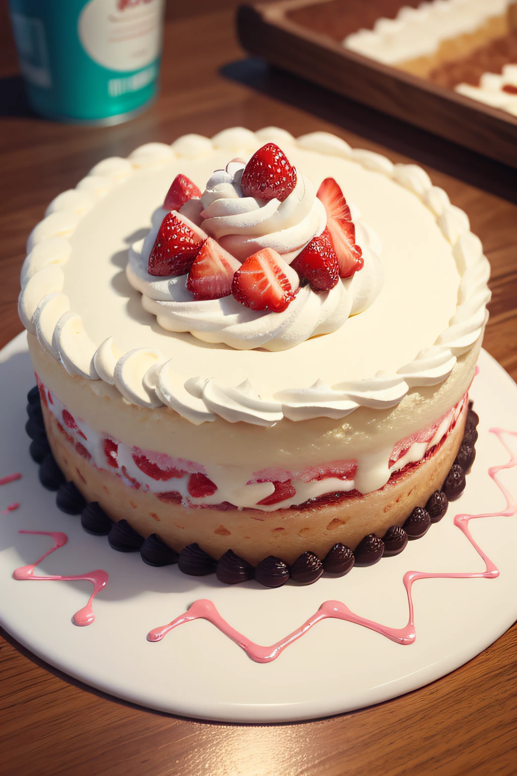 Cake painting、Cut shortcake、