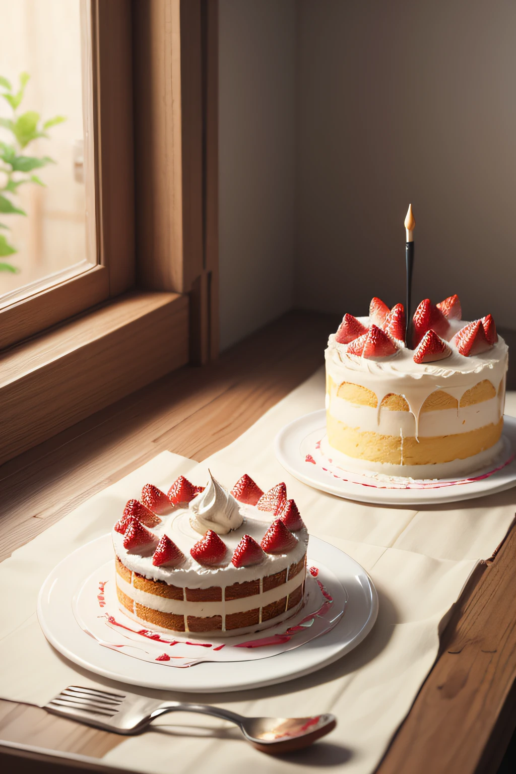 Cake painting、some shortcake
