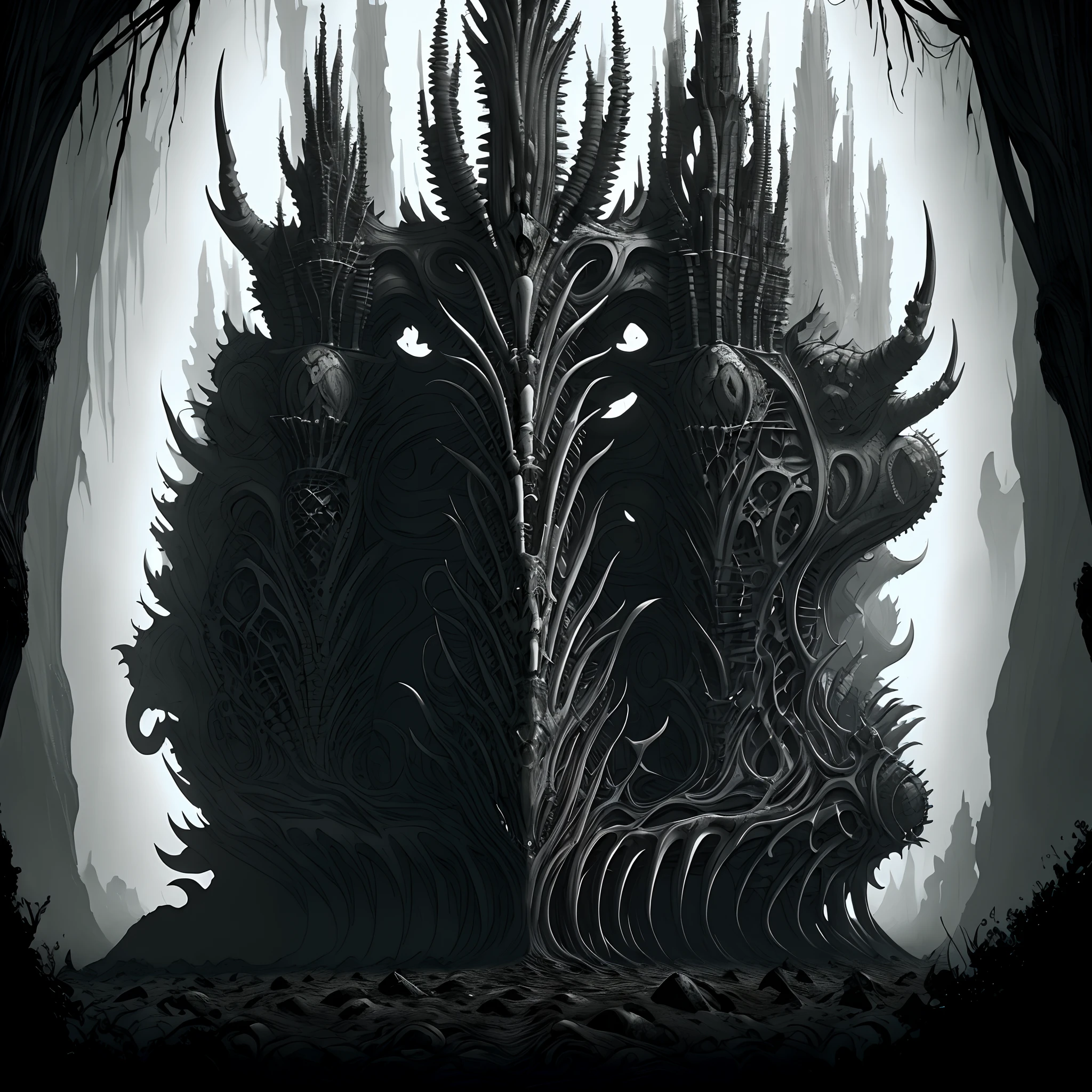 horror schizophrenia black and white monster spinal cord