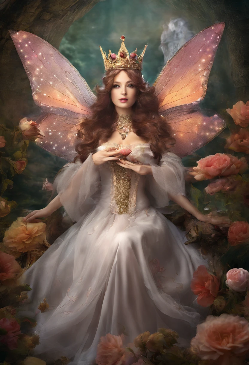 Best Quality, masutepiece, 超A high resolution, (photos realistic:1.4), surrealism, dream-like,fusionart,a beautiful queen, seductive