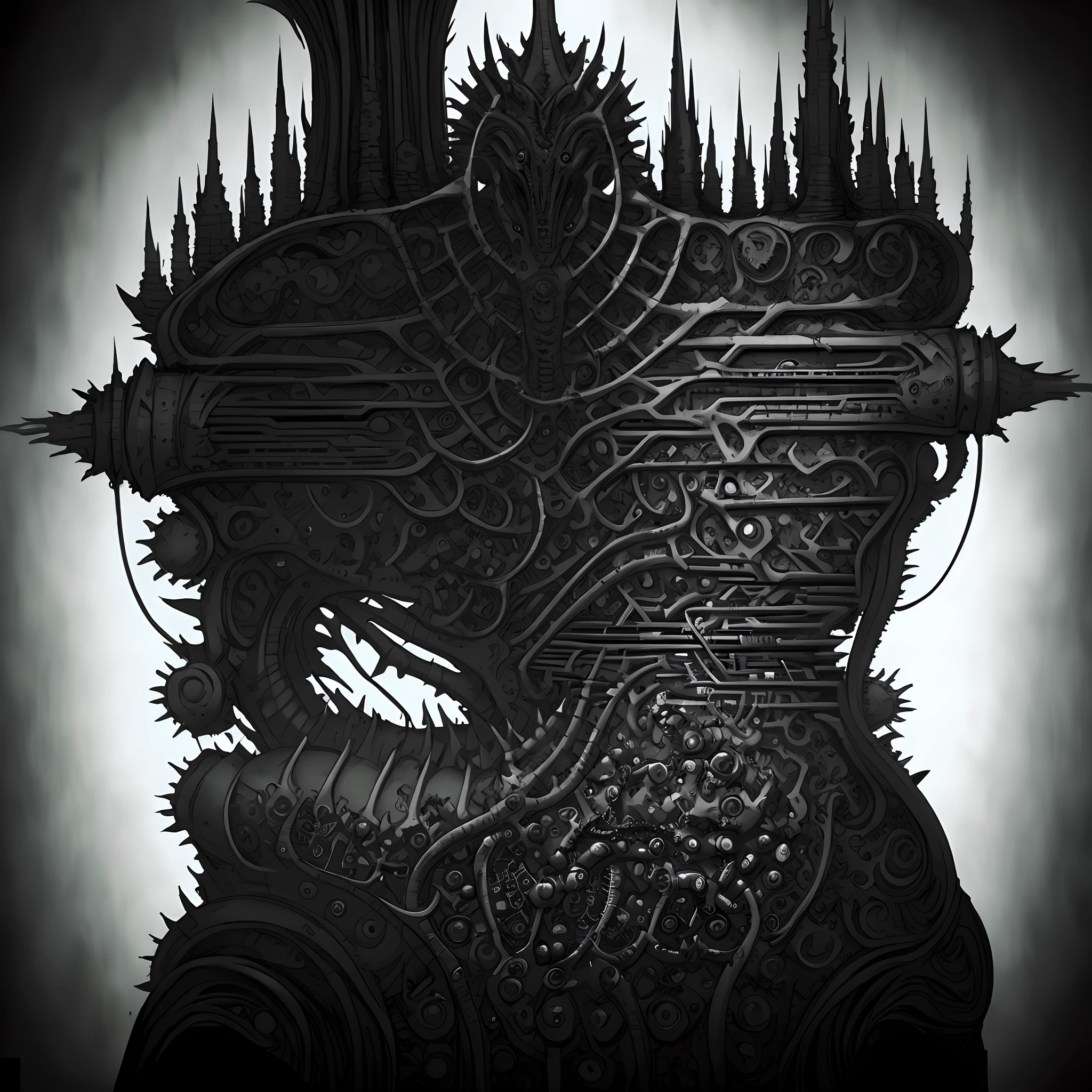 horror schizophrenia black and white monster spinal cord