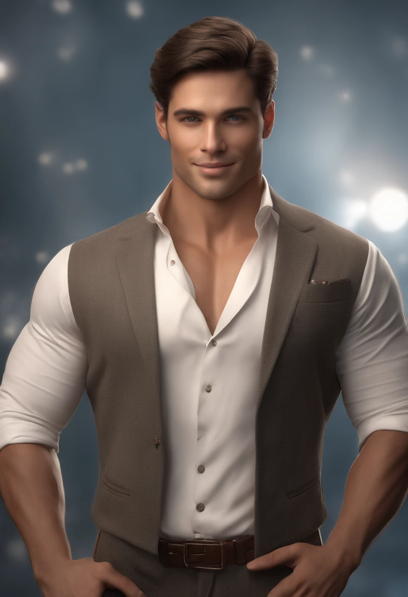 change background handsome boy .8k. ultra realistic in suite rich man, A clean shaved handsome man with a cute smile Ultra realistic looking (masterpiece), realistic, (27yr old male), in a cinematic lightning handsome face, wearing a Simple Blue formal and denim jeans, studio lighting, cinematic light, handsome man, sexy beautiful brown eyes, milk beige middle hair, perfect anatomy, very cute smile, perfect detailed eyes , (brown eyes), (head frame), center image, style, bioluminescent, 8 life size, 8k Resolution, human hands, curiously complete, elegant, close to perfection, dynamic, highly detailed, character sheet, concept art, smooth, positioned so that their bodies are symmetrical and balanced directly towards the viewer, amazing Incredibly handsome man, detailed hairstyles, perfect face,