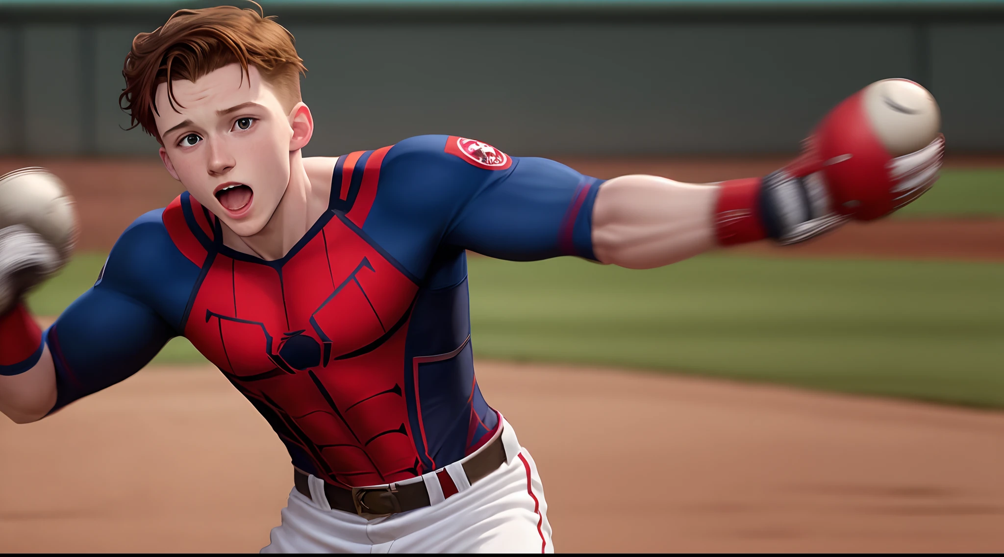 Tom Holland with his  out