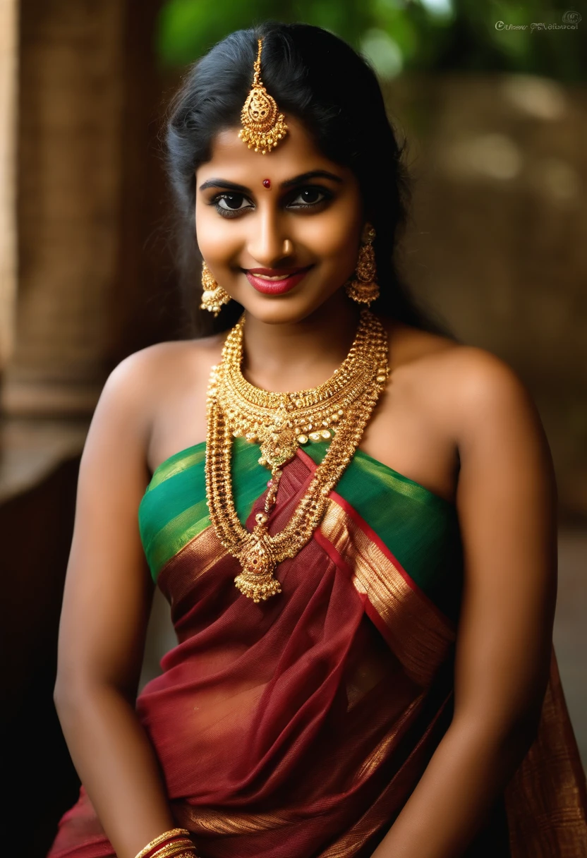 An Extremely gorgeous and beautiful Bengali village woman, 45 yo, pale white skin, sensual appealing body, perfect thick and chubby Beauty, wearing saree bare-chested, wearing a Bengali-style saree without a blouse,, ethnic vintage bengali village woman, bengali style saree, The sari was worn without a blouse and petticoat before the British Raj, baring one's chest or being blouseless, Bengalis a.k.a. Bongs are known for their unique Bengali fashion sense (the way they don that sari makes you go wow), Pre British Raj, Pre colonial era, Bengali Woman draping sari without blouse is a normal thing in pre British Era, bong woman,