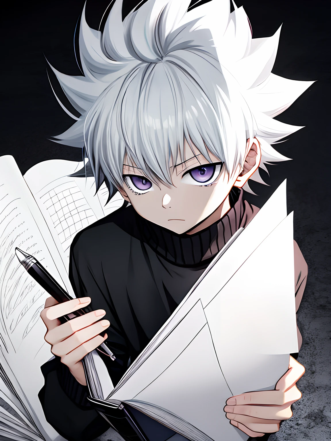 Killua writing in Death Note