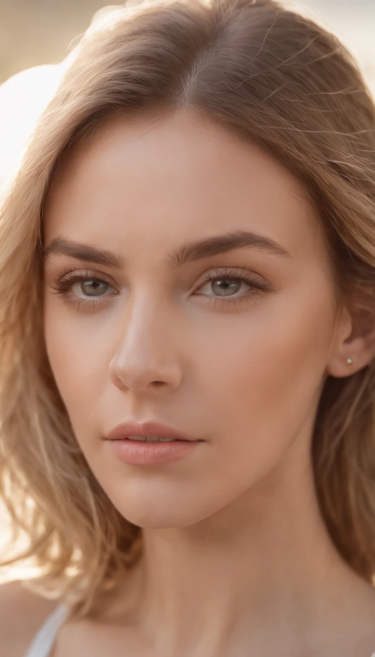 portrait of a beautiful woman, Brazil Channel, natural light, Tight body of tiny, tanned body, cheveux blonds, yeux bleus, Colliers, bijoux, detailed skin, face detailed, 5 doigts, Corps entier, Head to feed,Portrait de, from the back, Vue face, Filmmaker, Realstic, FotorRealstic, hyperrealism , 8k, highly detailed, Highly detailed RAW color drawing, blurred lighting , lighting cinematic, romantic lighting,