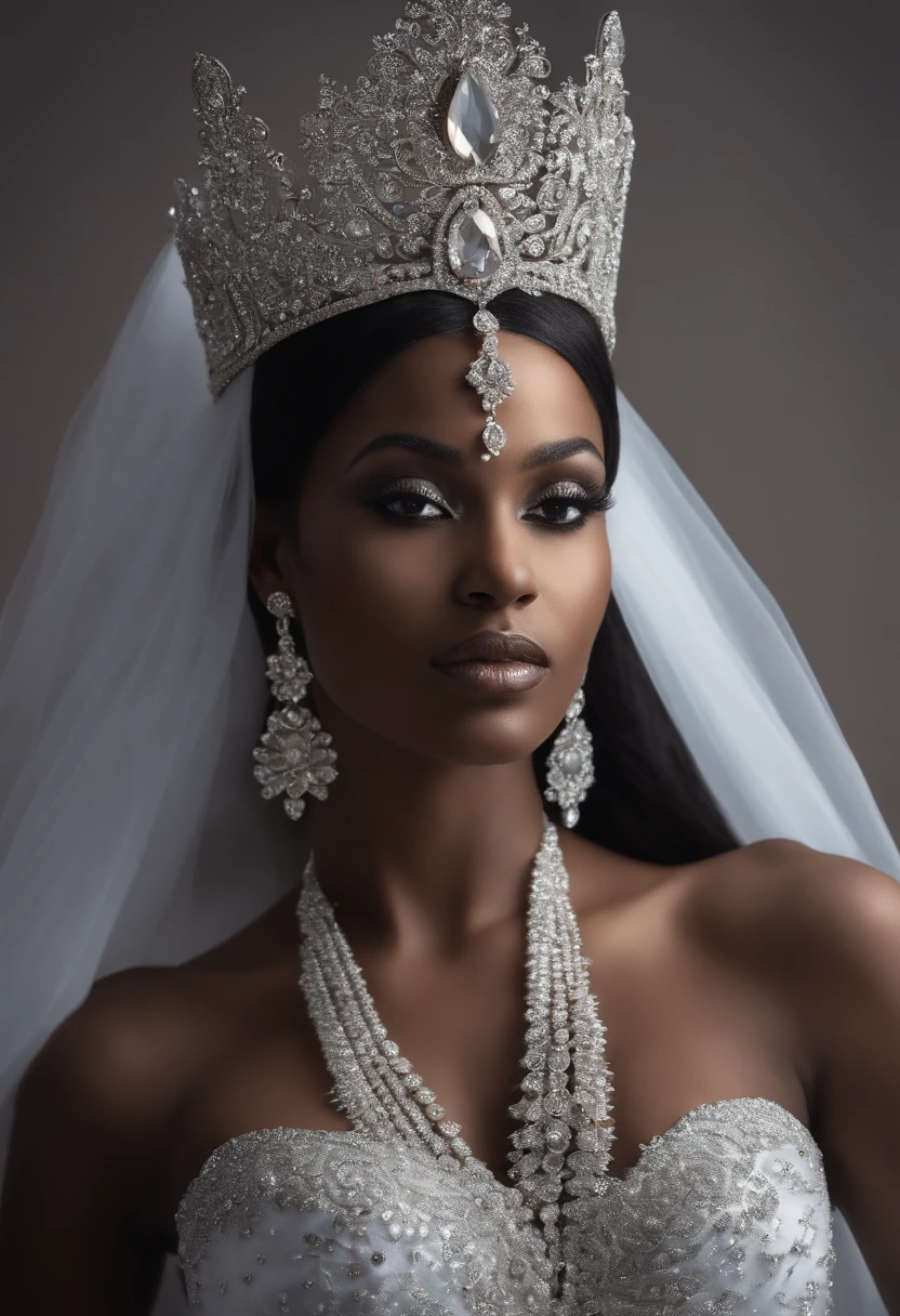 qualidade superior、mulher pele negra bonita、{{{The whole body is shown}}}、Fantasia de coelho preto、tiara de olhereas de coelho branco、Rabo branco com manchas de sangue、fantasia.