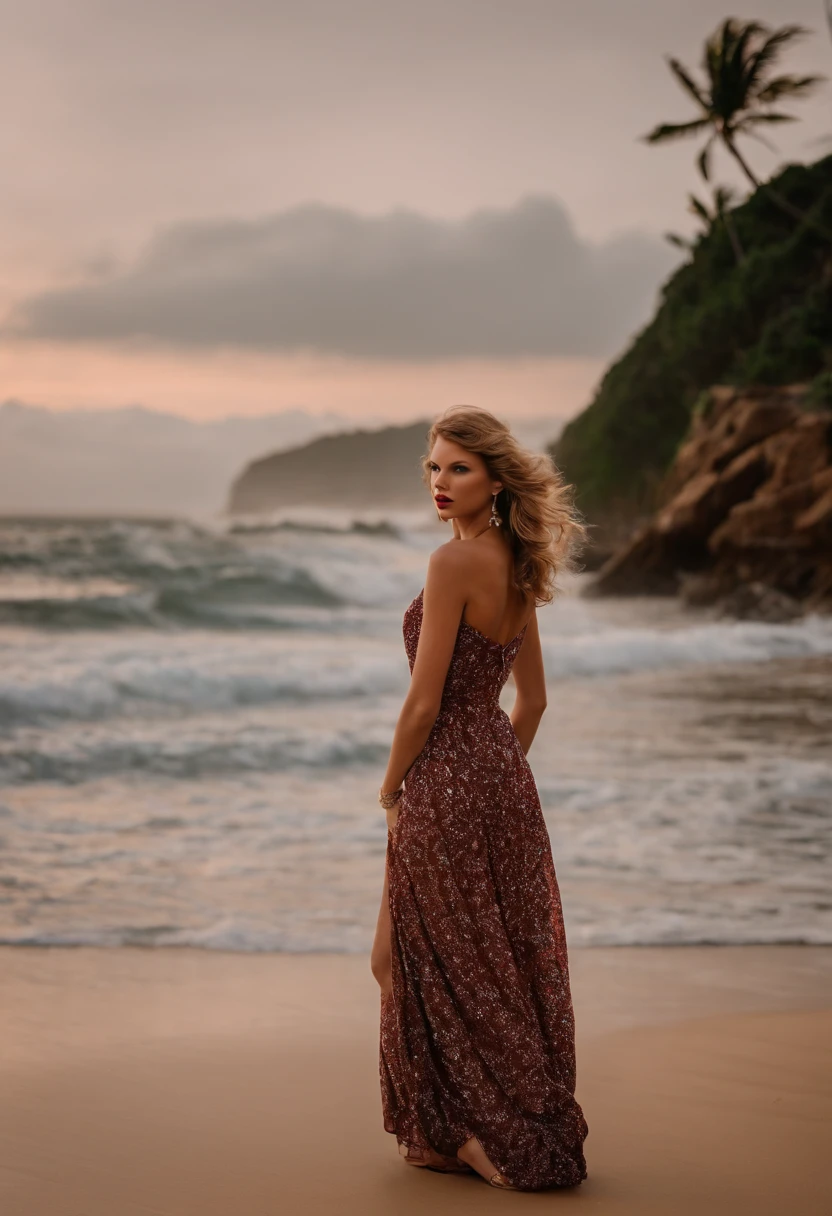 taylor swift, estilo carioca ,praia,no meio de brasileiros