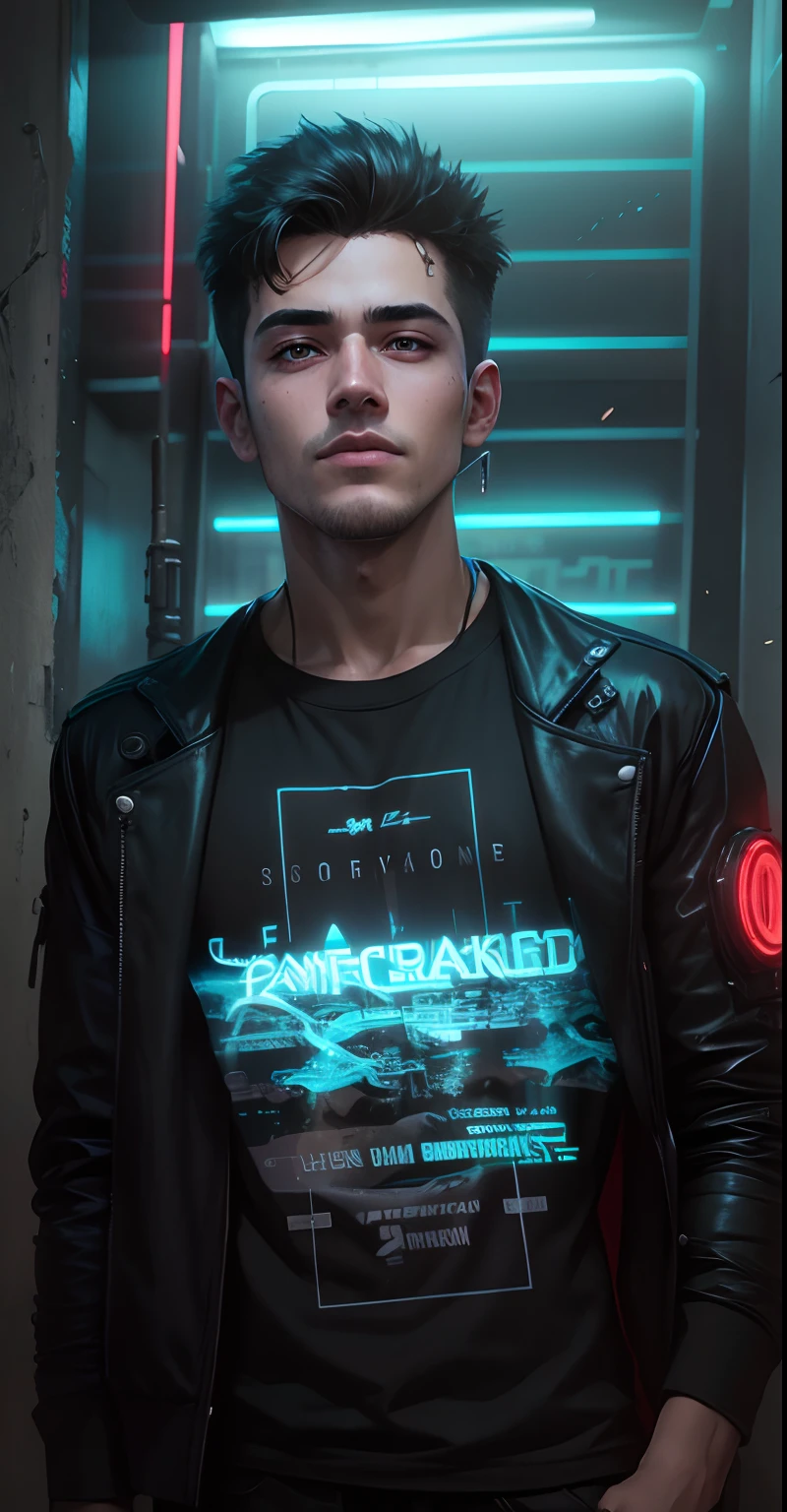 Cyberpunk handsome boy, realistic face, original face