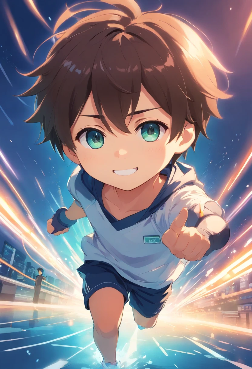 chibi style,boy,beautiful eyes,athletic,beautiful eyes,smiling,look at me,scared face