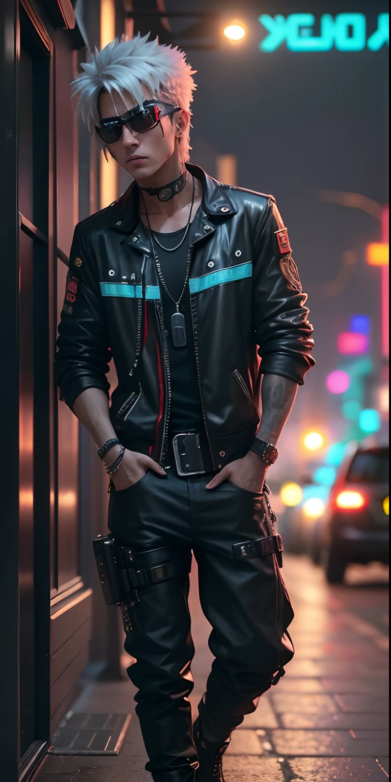 1084417905392893976/1084 Cyberpunk look,cool men,real
life,realistic, 4k image,dslr click