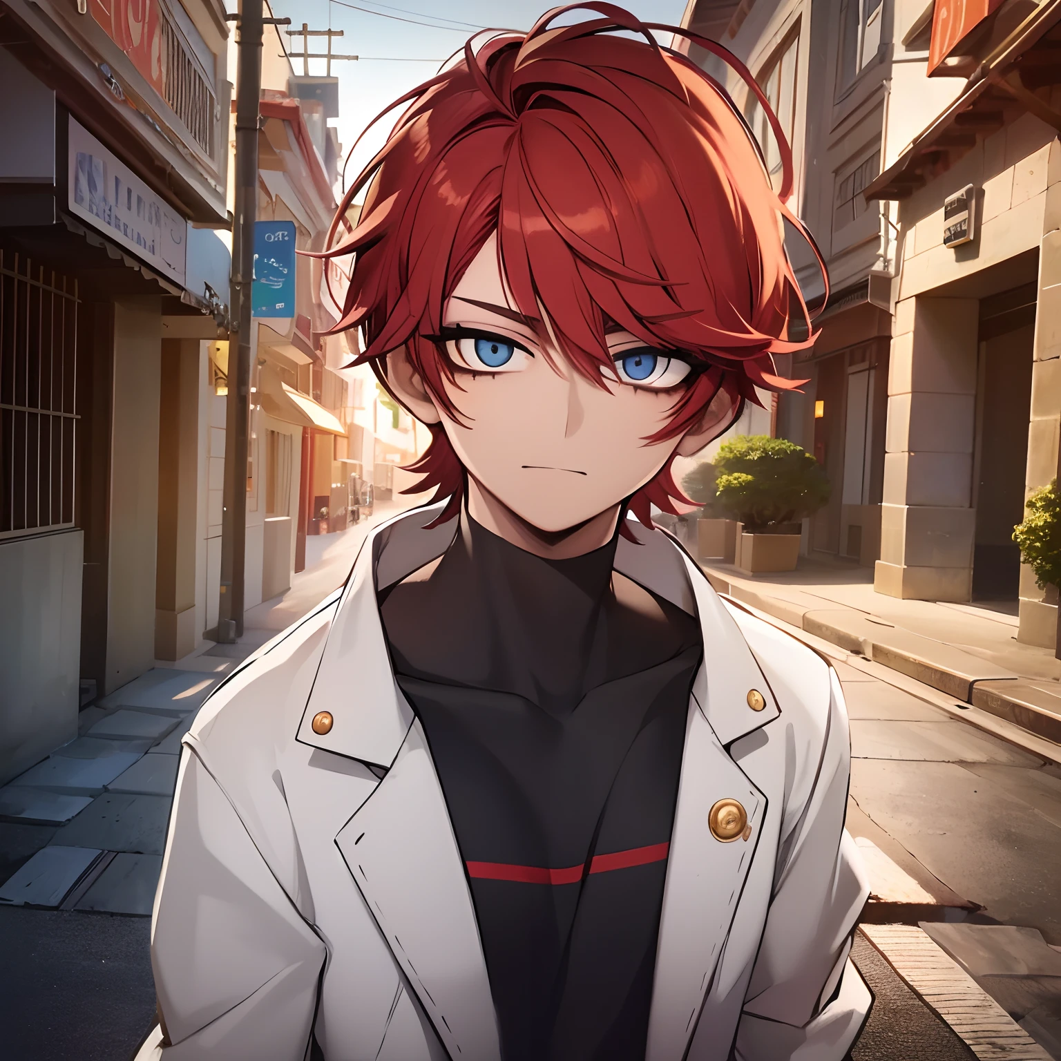 Anime - imagem de estilo de u homemcom cabelo vermelho e olhos azuis, cara de anime alto com olhos azuis, jovem homem de anime, tou, laranja - menino anime cabelo, Retrato anime de um homem bonito, menino anime, personagem de anime masculino, retrato estilo anime, estilo anime masculino, pose de anime bonito, anime moe artstyle, homem bonito anime, arte chave do anime