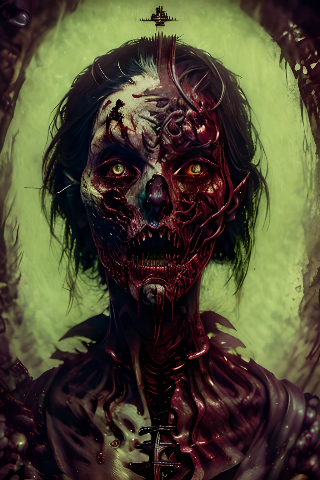 Retrato de Mulher Ciborgue | Rosto feminino atraente | Esculturas de Michelangelo | Pele facial cor de carne | Electronic Systems On-Head Humanoids | Detailed Brain in Sight | Vascular detalhado | Biopunk | cybernatic | Cyberpunk | Canon M50 | 100mm| foco nítido | Hiper-realismo | Muito detalhado| Detalhes intrincados | Perfil |