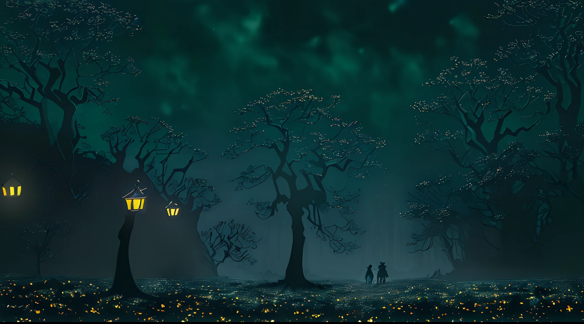(highest quality,4k,8k,highres,masterpiece:1.2),[halloween night],[van gogh starry night],[john atkinson grimshaw style painting],[spooky atmosphere],[eerie],dark shadows,[twinkling stars],[night sky:1.1],[autumn colors:1.1],[haunted houses],[pumpkin lanterns],[mysterious figures],[mystical trees],[moonlit clouds],[ethereal],silhouettes of creatures,[mysterious fog:1.1],[moody],[nocturnal ambiance],[vibrant colors:1.1],[intense contrasts:1.1],[dreamlike],[enchanting],[magical],[sinister],[captivating],[macabre],[nighttime enchantment],[unearthly],[vivid details],[dramatic lighting],[ethereal glow:1.1],[gothic elements],[moonlit city],[enchanted garden],[eerie glow:1.1],[haunting beauty],[dreamy atmosphere],[whimsical],[impressionistic style] halloween night with van gogh starry night in john atkinson grimshaw style painting