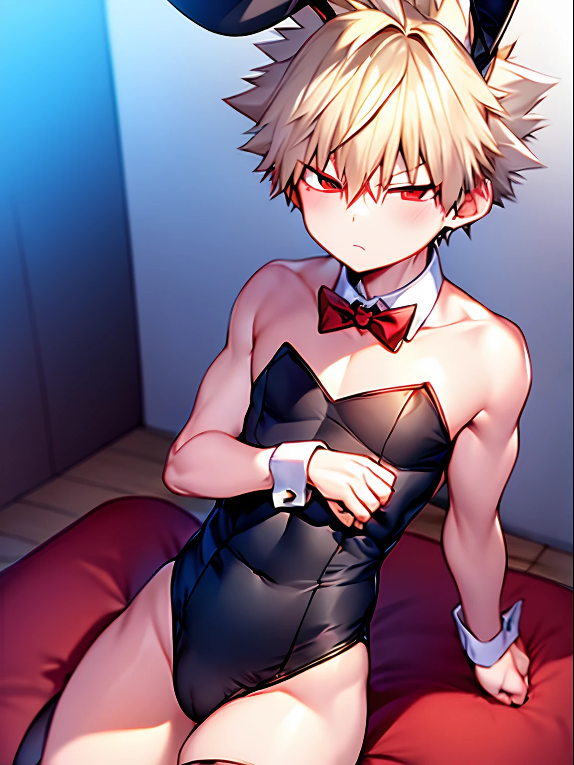 one boy, Bakugou in a bunny suit