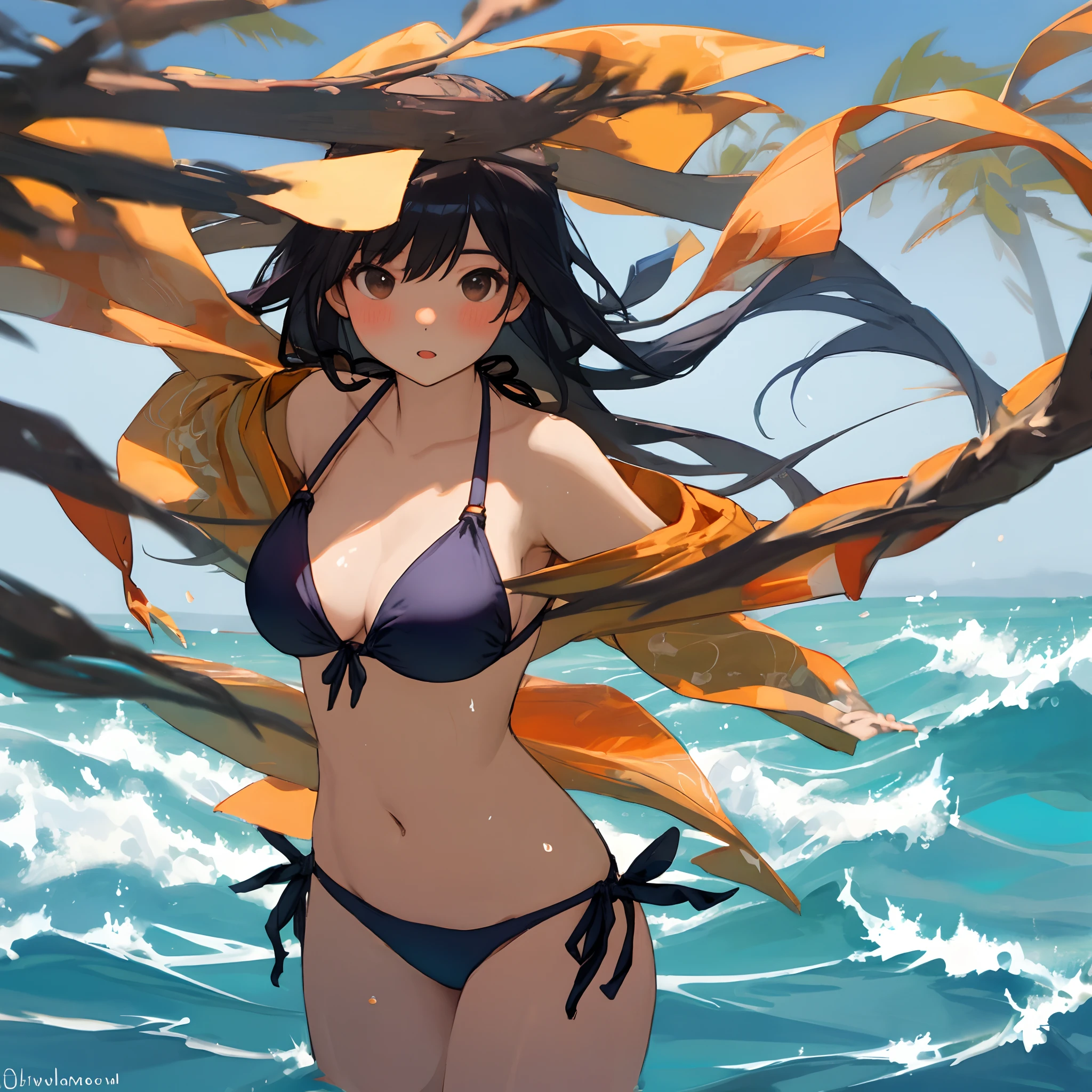 Asian girl wearing a bikini