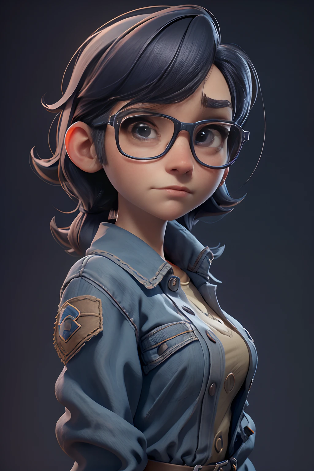 <lora:OverwatchTech-28:1.2>,owtech,woman in a jacket, concept art,bob cut, glasses,
, stylized 3d, overwatch,