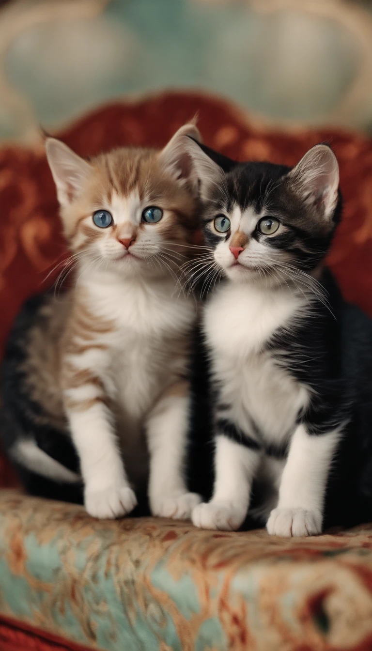 2 gatos no circo dando risada e fazendo gracinhas
