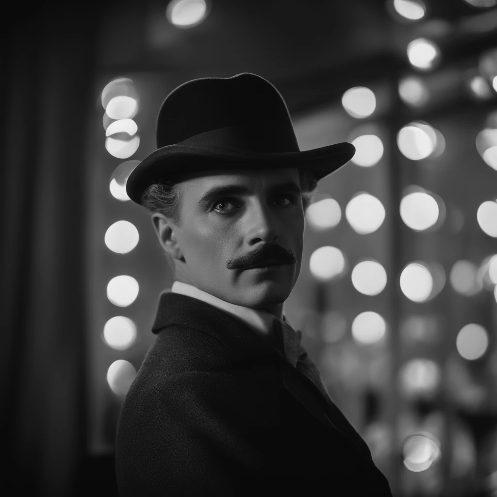 charlie chaplin noir style 4k, Mysterious