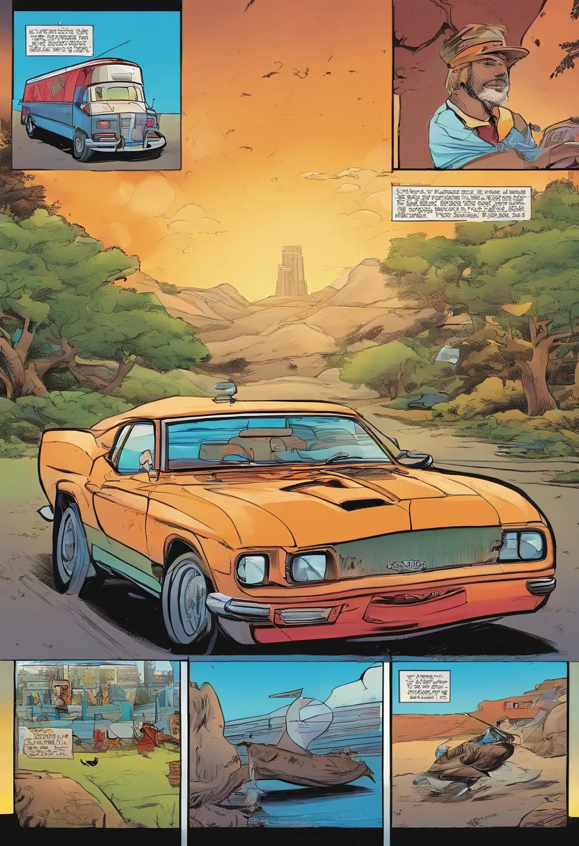 Quadrinhos americanos, The comic is presented in several panels with the name MotoRadio irregular with colors.