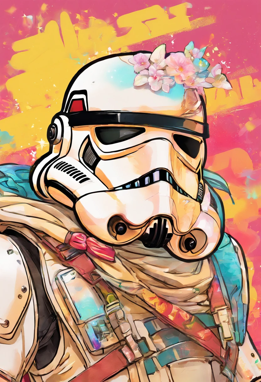 El dibujo de tinta Stormtroopers, Digital illustration, Comic strip style, acuarela, Estilo ArtStation, arte conceptual, 2 d illustration, por Peter Draw, por Carne Griffiths, por Wadim Kashin, cuerpo completo, centrado,detallado, Suave, dynamic pose