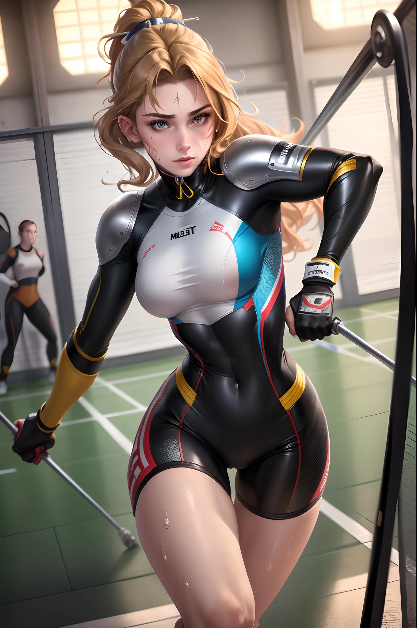 1 female gymnast, Cammy, (Cammyがin cowgirl position性交する:1.9999999), ((realistic, highest quality, High resolution, real women pictures:1.7)), ((A wearing a long-sleeved leotard for gymnastics competitions:1.9)), in cowgirl position性交する美少女, (high neck leotard:1.5), (slender body shape:1.7), ((anatomically correct:1.2)), (thin fabric leotard:1.01), (vaginaと肛門に複数のペニスを同時に挿入する騎乗位のポーズ:1.7), curved body, thin waist, 大きく股を開いてin cowgirl position, 濡れて肌に吸い付くhigh neck leotard, (The most beautiful butt is perfectly toned:1.6), Detailed depiction of the vagina, Detailed depiction of, beautiful thighs, 複数のペニスがvaginaと肛門を突き上げる, nose too small, 16 year old beautiful girl has sex with her clothes on, saddle, in cowgirl position, Beautiful girl straddling multiple penises, (normal limb:1.6), Too cute small face, (short-haired with bangs), The whole body is wet with sweat, (put your hands behind your head:1.5), nostrils are not visible, realistic, (Cammy:1.8), lips slightly open, (anatomically correct:1.2), (Simultaneouvaginal and anal penetration by multiple penises:1.9999), (penis pistons inside girl'vagina:1.6), (in front of a large audience:1.3), 美女がin cowgirl position複数の陰茎と性交を, Too erotic, the cutest face