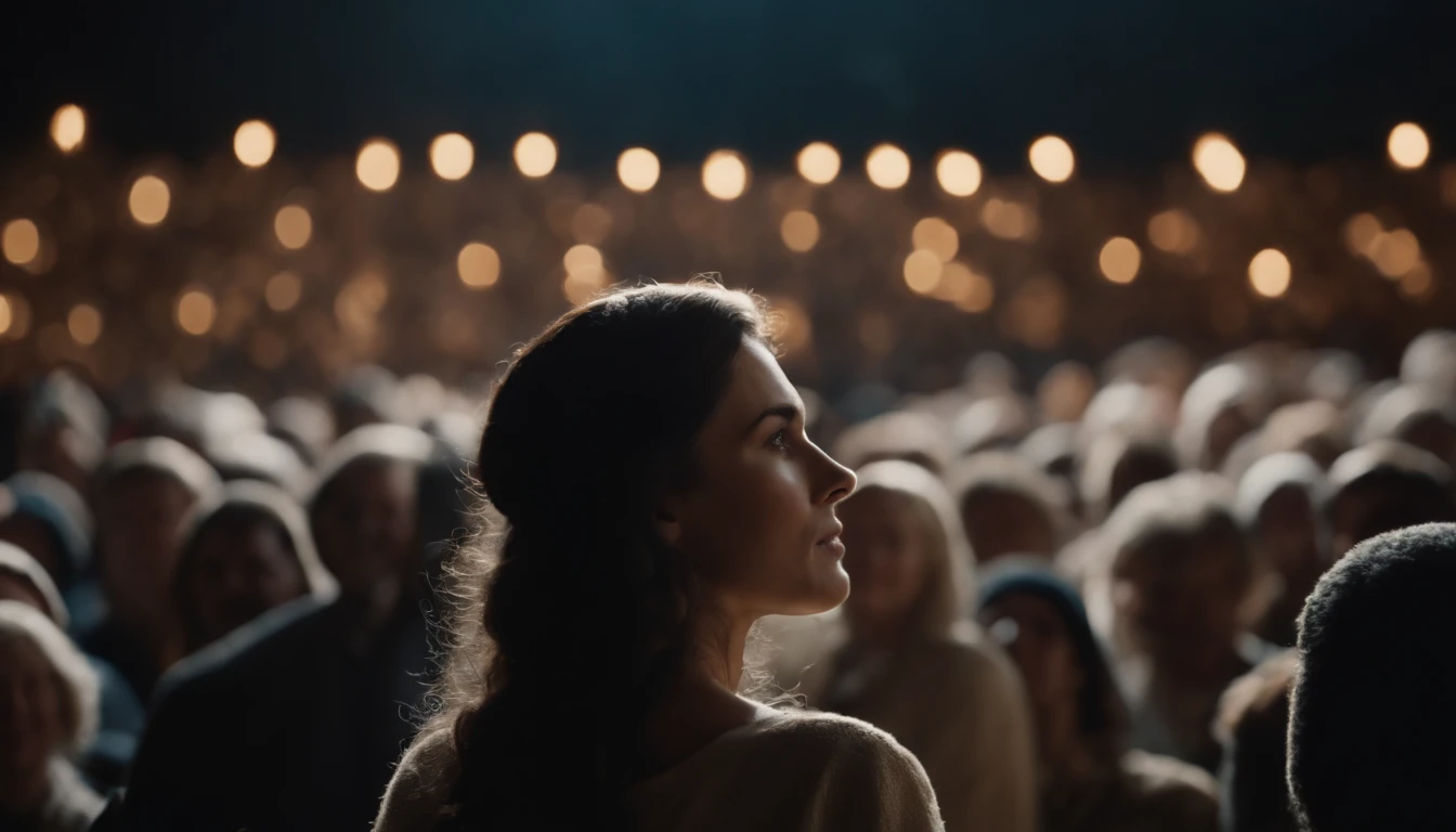 a woman in the crowd talks to Jesus Christ. New Testament of the Bible.