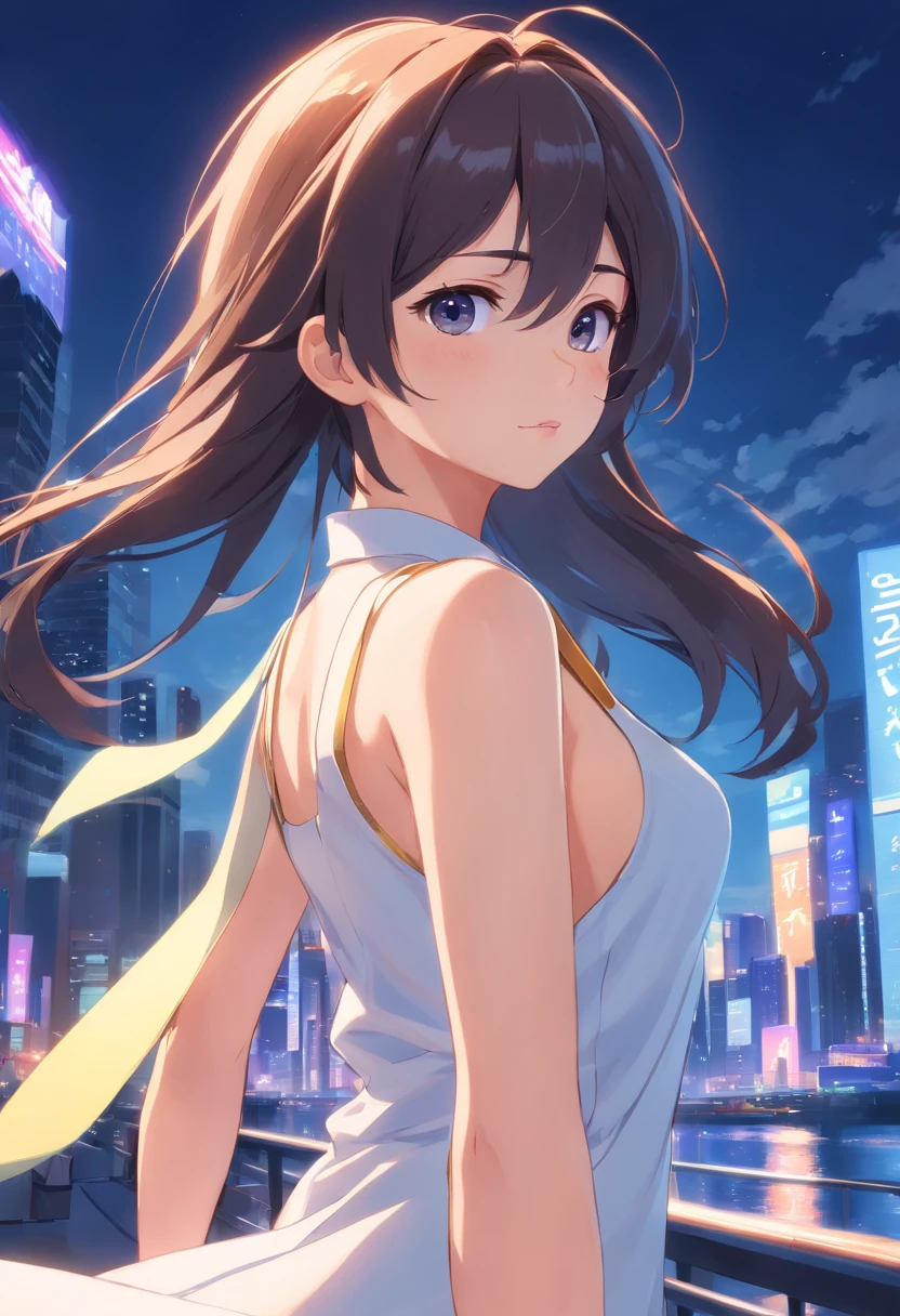 Caricatura detallada, Young white girl with black straight hair and crimson eyes, piel blanca de porcelana, Cuerpo completo, pechos grandes con vestido blanco de gala, alta calidad, High resolution, 8k, Disco duro, (Well-designed body), Amazing body, (Super detailed), Hermosos ojos, ultra detallado, ultraealista ((big boobs))