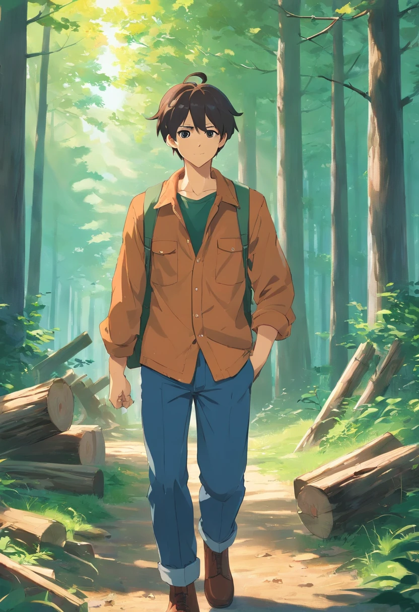 i want a charachter who is a young man in like his 20's living in 1940, he is a lumberjack make him readhead and mascullar