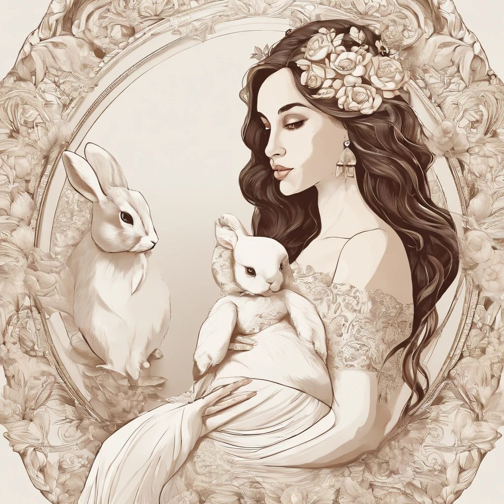 The woman pregnant with a bunny.