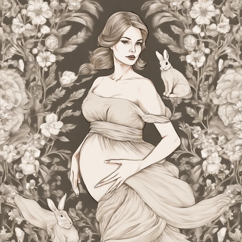 The woman pregnant with a bunny.
