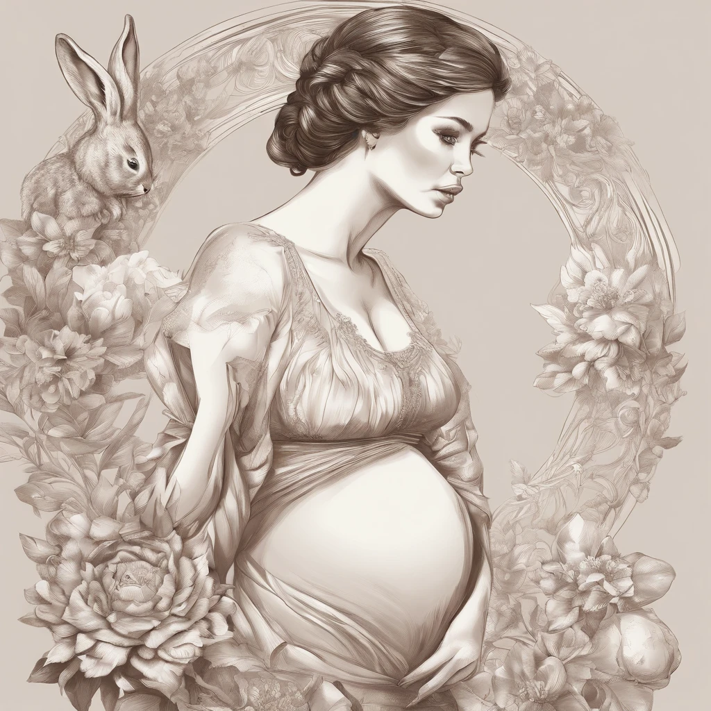 The woman pregnant with a bunny.