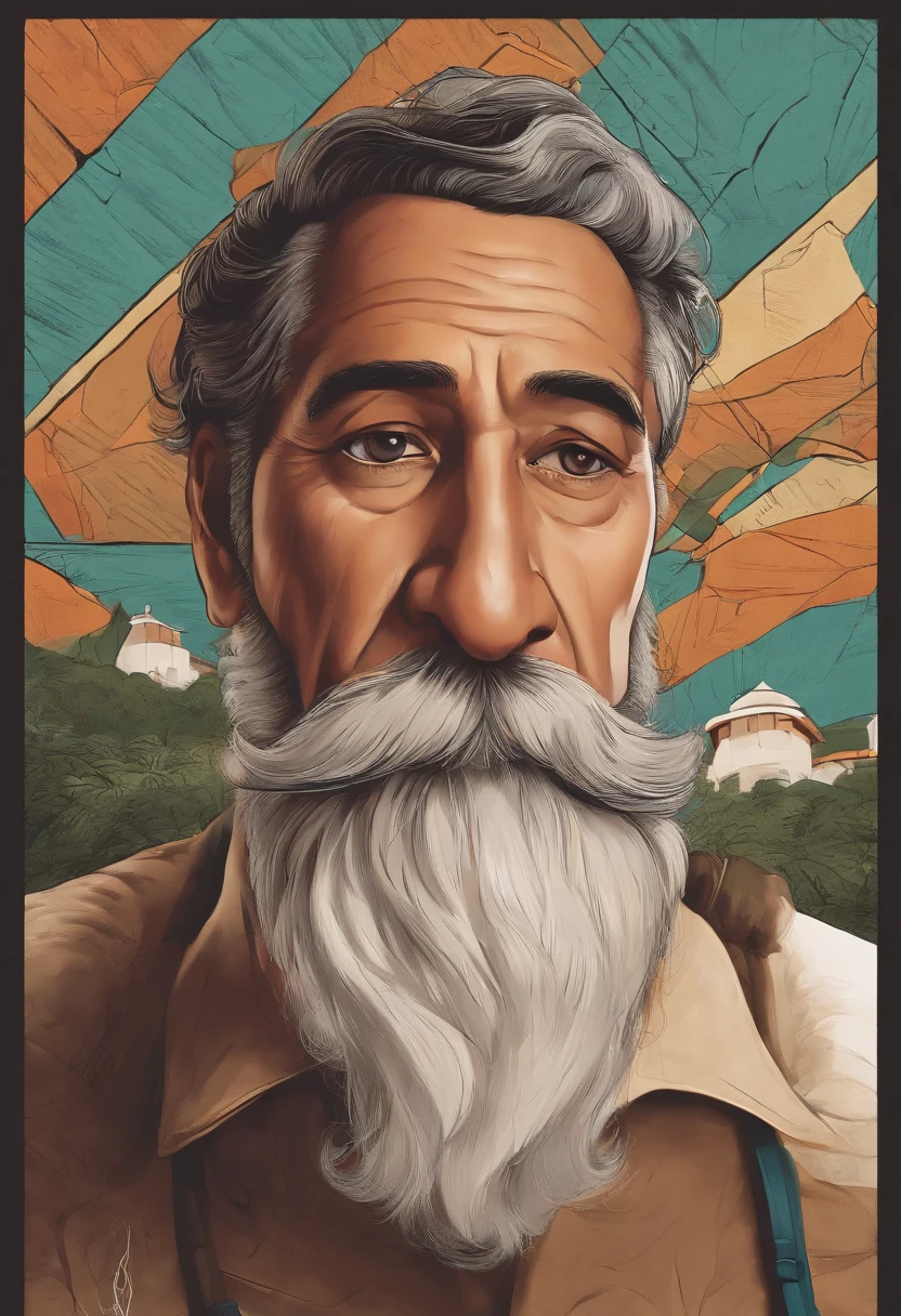 Homem com bigode e bigode em frente a uma parede, Bigode mexicano, com bigode, bigode grosso, bigode fino, sem barba e bigode, sem bigode, com bigode aparado, cavanhaque, cavanhaque grosso, 30 anos, 38 anos,anime, estilo anime.
