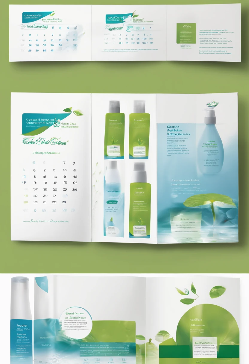 Design for a Tri-fold Calendar for a Professional Cleaning Chemicals Company
Style:
Modern, sleek with eco-friendly touches.
Color Palette:
Blues (representing cleanliness), greens (eco-consciousness), and whites (purity).
Graphic Elements:
Illustrations or high-quality images of cleaning product bottles.
Water and plant motifs to emphasize the eco-friendly nature of the products.
Icons representing different surfaces (e.g., floor, window, kitchen countertop).
Calendar Structure:
Top Section: Company logo positioned on the top left. A prominent image or illustration showcasing one of the company's products in action (e.g., a spray bottle with a cleaning effect on a surface).
Middle Section: Monthly calendar with large, legible dates. Each day should have space for notes.
Bottom Section: A brief description of one of the company's products, highlighting its main features, accompanied by a product image. Include a call-to-action, such as "Discover the power of deep cleaning."
Additional Notes:
Ensure the design is cohesive and aligns with the brand's identity. The calendar should not only serve its functional purpose but also act as a promotional tool for the company's range of products.