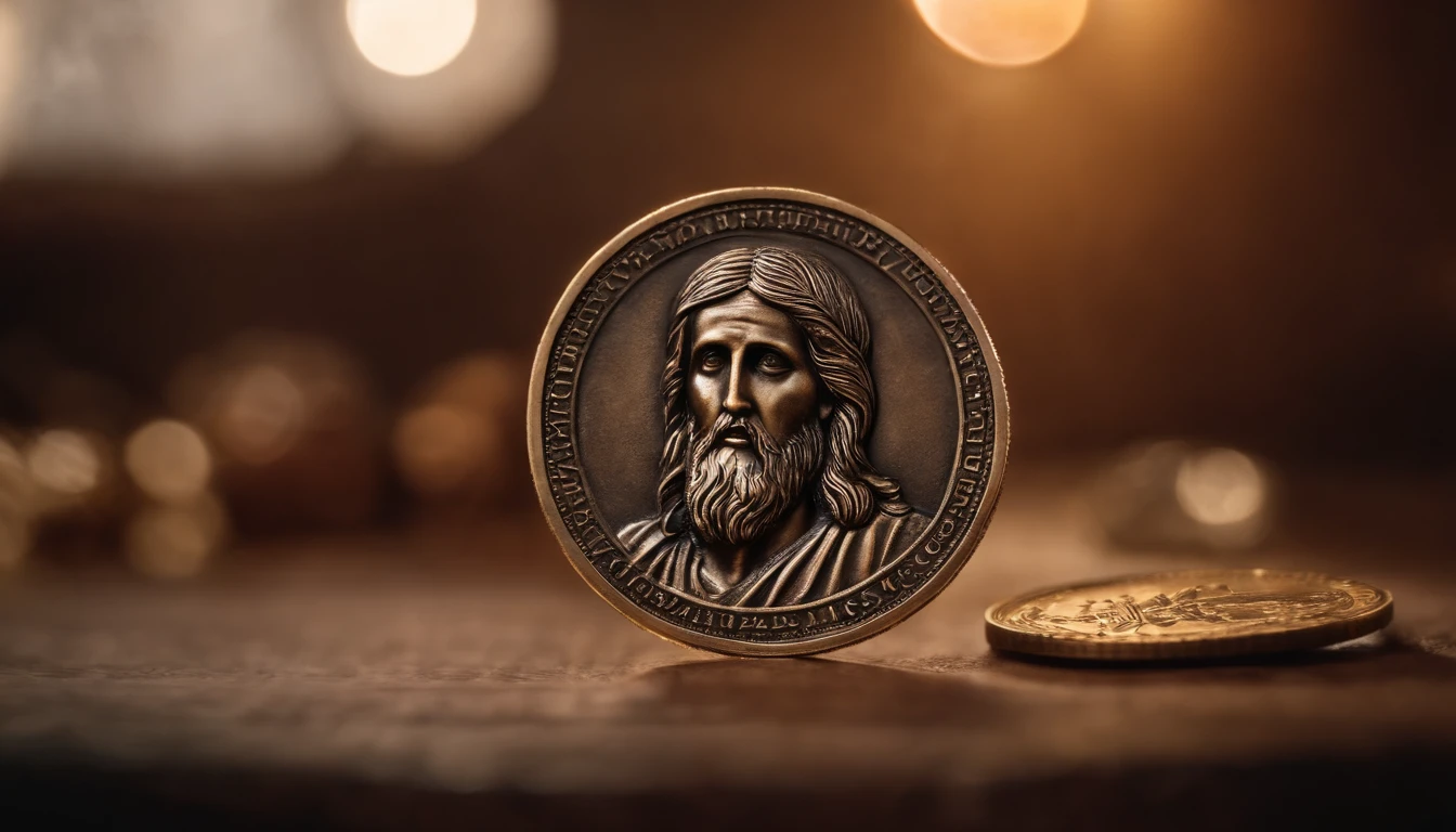 the Pharisees show the coin with Caesar's picture of Jesus Christ.