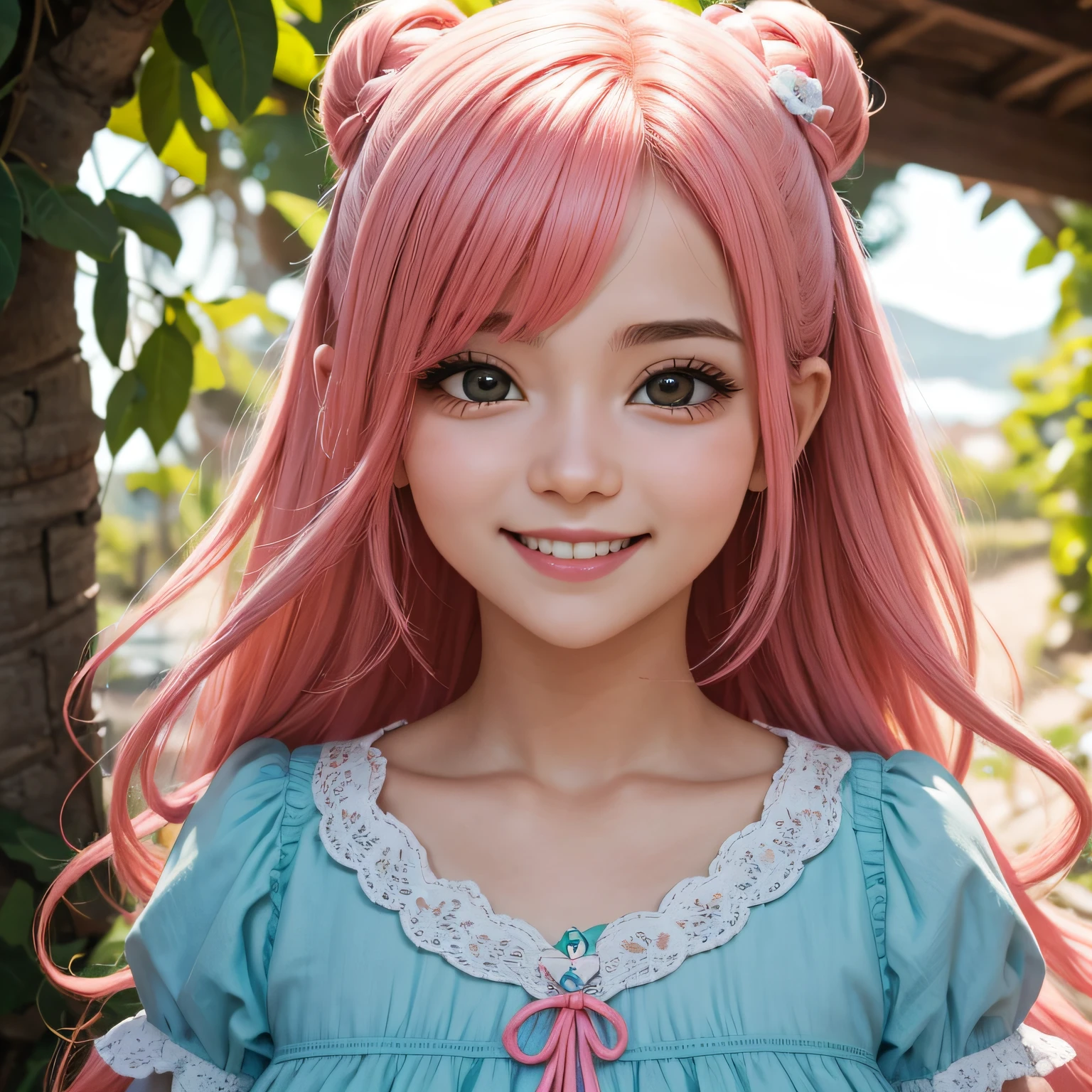 Garota fofa, garotinha fofa sorrindo, kawaii, bochecha rosada, olhos lindo, 4K HDR, cute, felicidade, cabelo longo, rosto de garota fofa