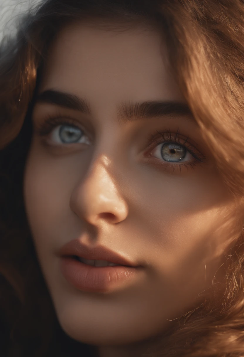 (realistic, photo-realistic:1.37),(8k, RAW photo, best quality, masterpiece:1.2), cute, ultra-detailed,heart-shaped pupils,physically-based rendering, ultra high res, kodakvision color, shot on Arricam LT Camera, bokeh, sharp focus, looking at viewer,photorealistic,realistic, solo, photorealistic, best quality,extremely detailed face,extremely detailed eyes and face, beautiful detailed eyes,absurdres, incredibly absurdres,haunting smile,Messy hair, floating hair, ,