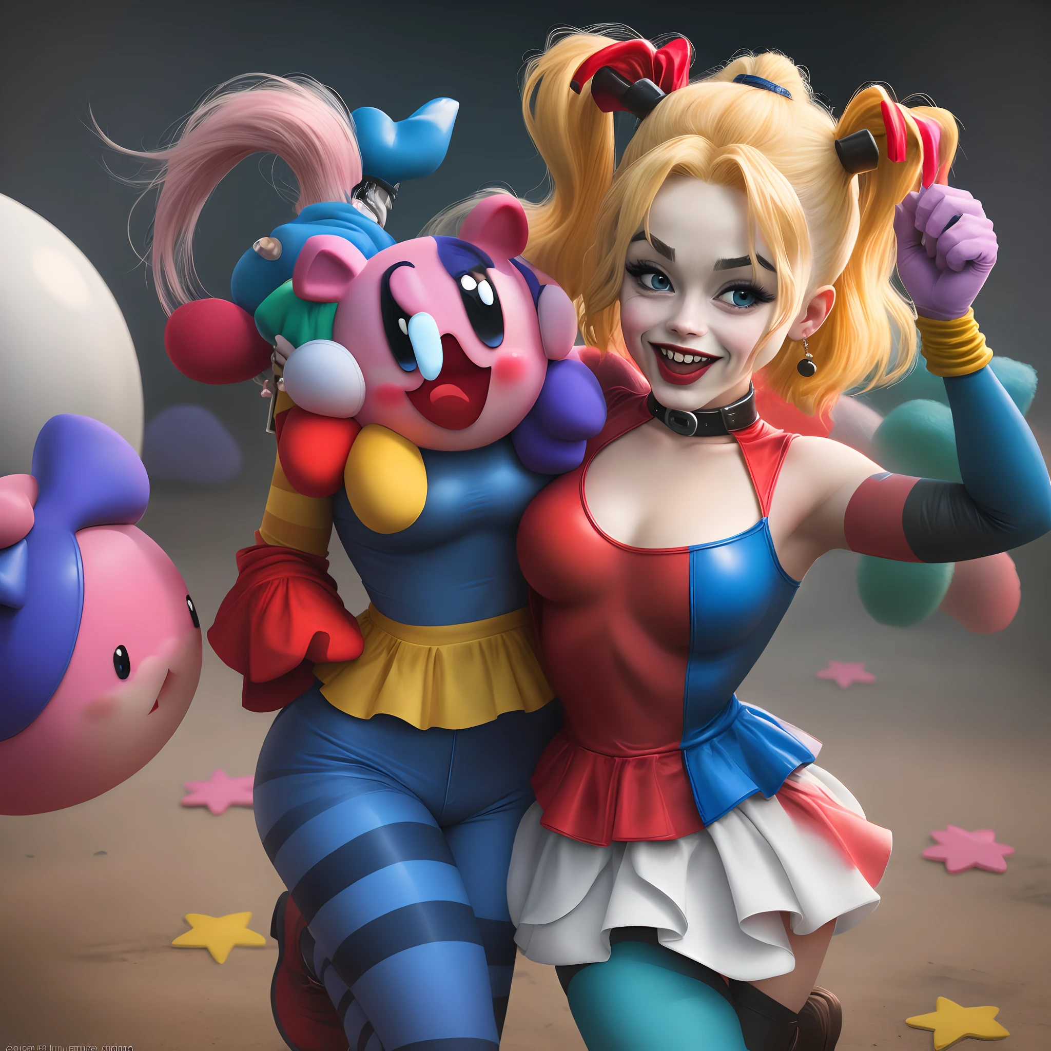 Kirby with Harley Quinn features