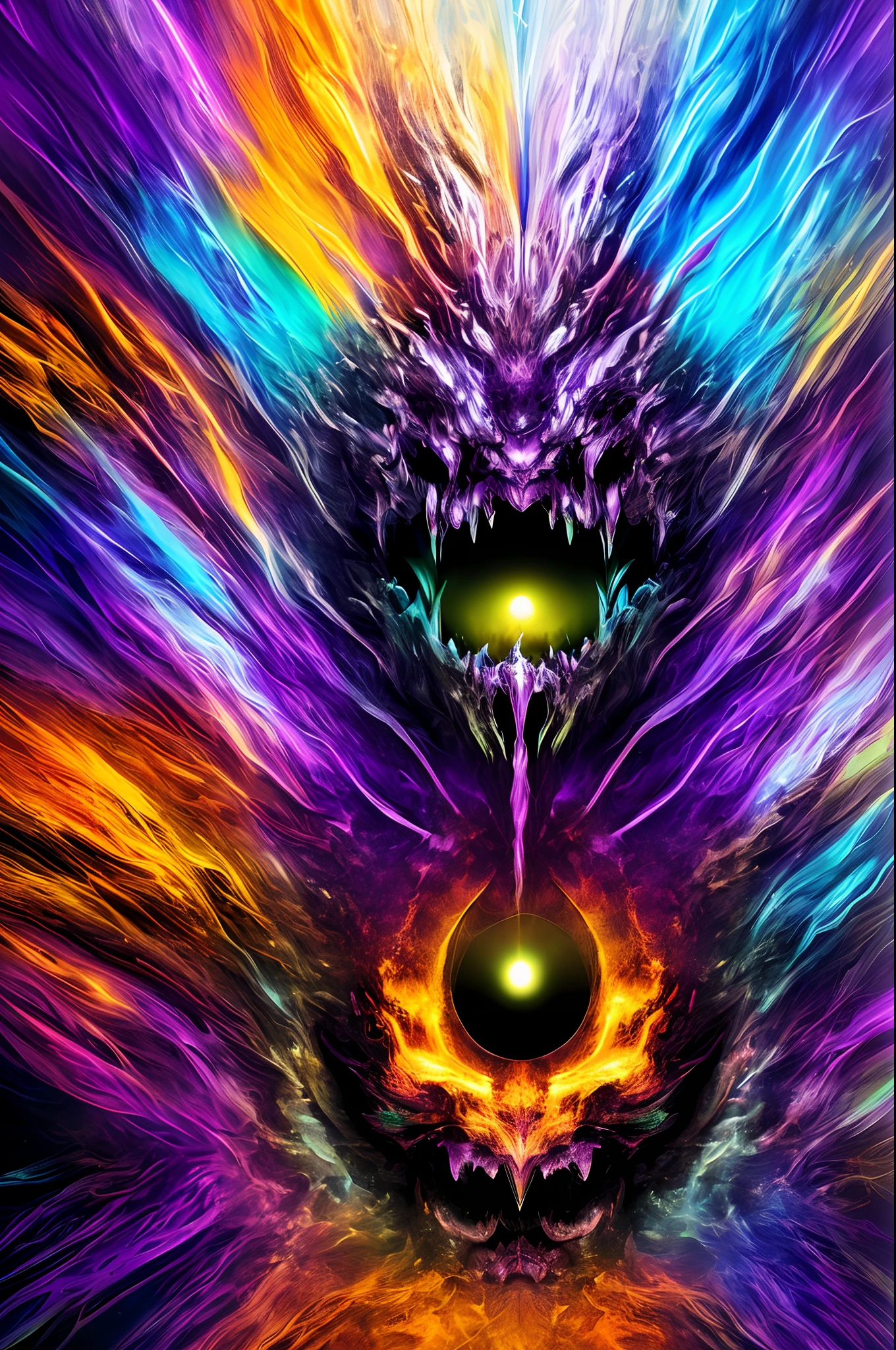 Purple abstract monster